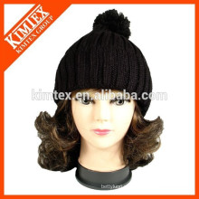 Inverno homens quentes das mulheres Big POM POM Crochet knit caps